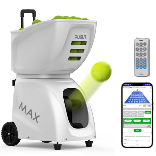 PT-MAX C Tennisball-Maschine: automatischer Aufschlag mit einstellbarer Geschwindigkeit und Winkel, langlebige Konstruktion, hohe Kapazität, ferngesteuert, Premium-Trainingsgerät für Spieler aller PT-MAX C Tennisball-Maschine: automatischer Aufschlag mit einstellbarer Geschwindigkeit und Winkel, langlebige Konstruktion, hohe Kapazität, ferngesteuert, Premium-Trainingsgerät für Spieler aller von Generisch