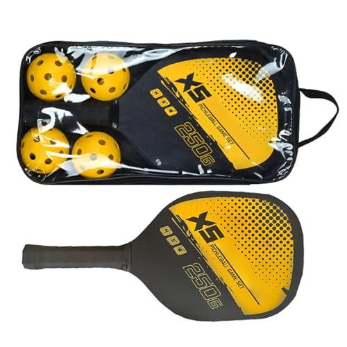 Paddle-Ball-Set,-Paddel-Set | Schlägerset Pickle Ball Kit - 4 Pickle-Bälle, Set mit 2 Schlägern, Schläger mit Komfortgriff für Indoor-Outdoor-Fitness-Übungen von Generisch