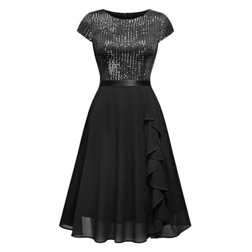 Pailettenkleider Für Damen Silvester Kleid Festliche Kleider Festliches Outfit Festlich Party Glitzer Brautjungfernkleider Kleid Party Kleider Glitzer Kleid Schwarz S von Generisch