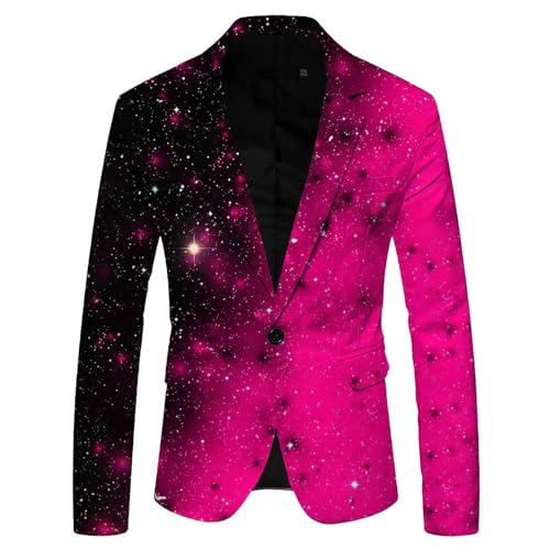 Pailletten-Jacke Herren Oversized Anzüge - Pailletten Business & Sakkos Slim Fit Anzug Modern Regular Herrenanzug Sakko Glitzer Blazer Party Karneval Kostüm von Generisch