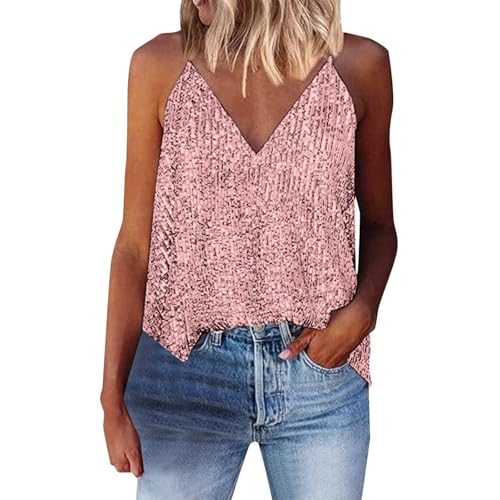 Pailletten Oberteil Damen Ärmellos Top Sexy V-Ausschbitt Glitzer Oberteile Party Tunika Bluse Schimmer Festliche Oberteile Top Rot S Pailletten Oberteil Damen Ärmellos Top Sexy V-Ausschbitt Glitzer Oberteile Party Tunika Bluse Schimmer Festliche Oberteile Top Rot S von Generisch