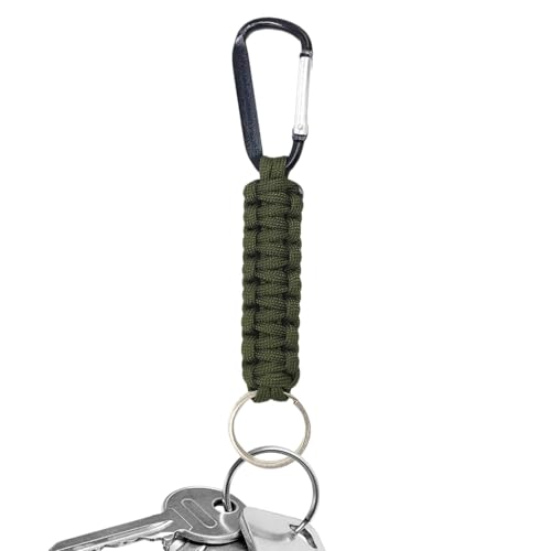 Paracord Schlüsselanhänger mit Karabiner, Karabinerhaken für Karabiner, Paracord-Schlüsselbänder | elastisches Seil mit Haken, Schlüsselanhänger für den Außenbereich mit Karabiner für Outdoor-Camping, von Generisch