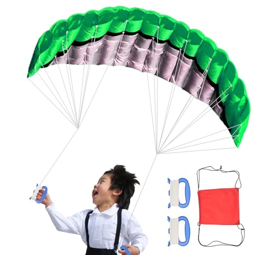 Parafoil-Drachen,Parafoil-Drachen für Erwachsene,98-Zoll-Stranddrachen, inklusive Flugwerkzeug | Großer Fallschirm für Eltern-Kind-Interaktion, Kitesurf-Trainingsdrachen, sicherer Outdoor-Spaßsport fü von Generisch