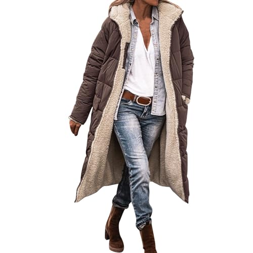 Passenger Clothing, Jacke Damen Herbste, Fleecejacke Damen Teddy Jacke Wintermantel Warm Herbstjacke Winter Fleece Hoodie Mantel Lang Teddyjacke Mit Kapuze - Winterjacke Herbste Teddyfleece Sherpa von Generisch