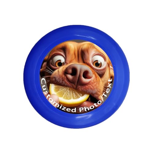 Personalisierter Frisbee Kinder Soft Frisbee Scheibe mit Foto/Text Gestalten Erwachsener Frisbee Profi Discgolf Frisbeescheibe für Outdoor Spiele, Outdoor Spielzeug, (Blau, L) von Generisch