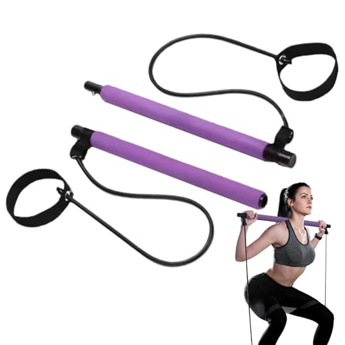 Pilates Bar Kit | Elastische Fusionstange Pilates Stretch Leicht | Heimtrainingsgeräte | Einfache Installation Pilates Bar | Pilates Widerstandsstange für Yoga Pilates Stretching von Generisch