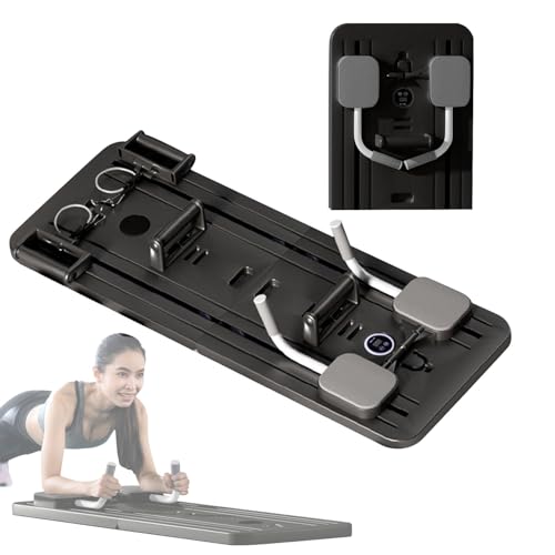 Pilates Reformer Set, Faltbare Pilates Brett Für Zuhause, Multifunktionales Bauchbrett Plankentrainer Ab Roller Wheel mit automatischem Rückprall, Fitness Pushup-Brett für Bauchmuskeln von Generisch