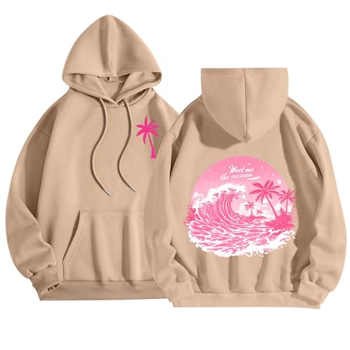 Pink Palm Puff Hoodie Kinder Hoodies Y2k Kinder Hoodie Pink Palm Puff Hoodie Kinder Fleece, Grafik Logo Design Kinder Sweatshirt für Jungen und Mädchen Geschenke für Kinder von Generisch