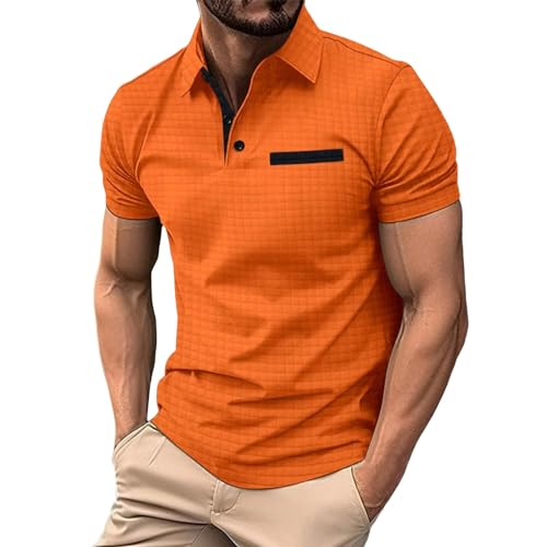 Polo Shirt Herren Slim Fit Kurzarm Funktionshemd Schnelltrocknend Atmungsaktiv Golf Sport Poloshirt Kleidung Golf-Bekleidung Für Tshirt Short Sleeve Regular Summer Breathable von Generisch