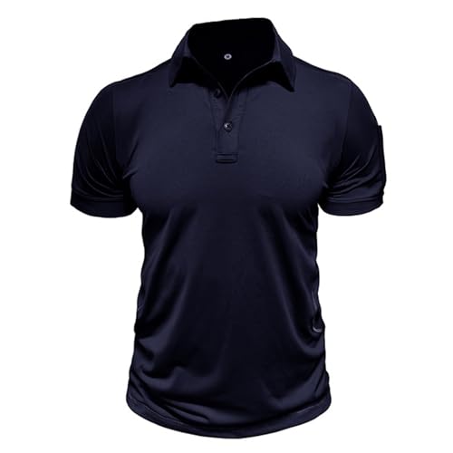 Poloshirt Herren Kurzarm Schnelltrocknend Atmungsaktiv Golf Sport Polo Shirt Slim Fit Funktionshemd Kleidung Funktionsshirt Tennis Breathable Quick-Drying Short Sleeve T-Shirts von Generisch