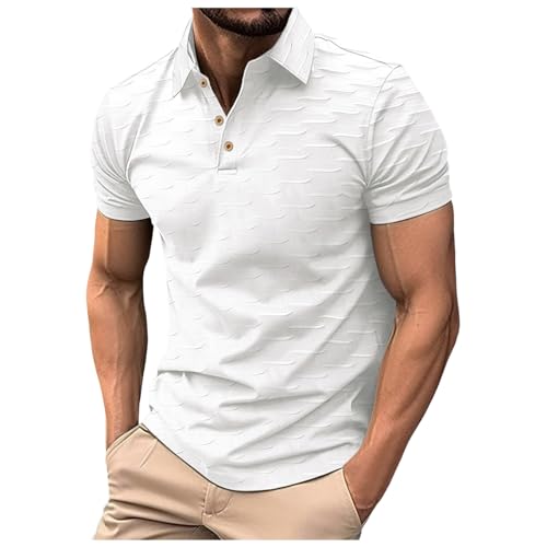 Poloshirt Herren Kurzarm Schnelltrocknend Atmungsaktiv Golf Sport Polo Shirt Slim Fit Funktionshemd Kleidung Tennis Hemd Breathable Quick-Drying Short Sleeve T-Shirts von Generisch