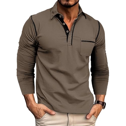 Poloshirt Herren Langarm T-Shirts Herren Poloshirt Große Größen Poloshirts Sommer Mode Polohemden Hemd Slim Fit mit Brusttasche Polohemd T Shirt Männer Trachten Golf Braun M Poloshirt Herren Langarm T-Shirts Herren Poloshirt Große Größen Poloshirts Sommer Mode Polohemden Hemd Slim Fit mit Brusttasche Polohemd T Shirt Männer Trachten Golf Braun M von Generisch