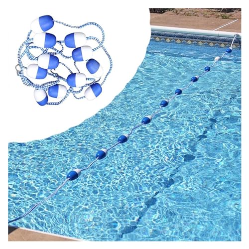 Pool-Bojenseil, 15,2 m, leicht, tragbar, für Schwimmbad, Sicherheitstrenner, Seil für flache und tiefe Enden, für drinnen und draußen, schwimmende Schnur von Generisch