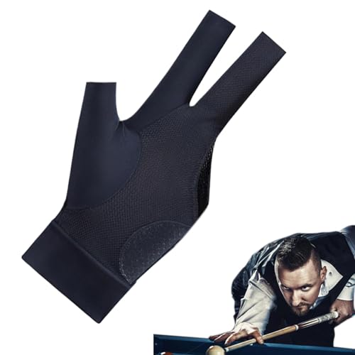 Pool-Handschuh für Herren, Billard-Handschuh - 3-Finger-Billardhandschuh - Atmungsaktive elastische Billard-Handschuhe, Pool-Handschuhe, Billard, Linke Hand für Billard-Zubehör von Generisch