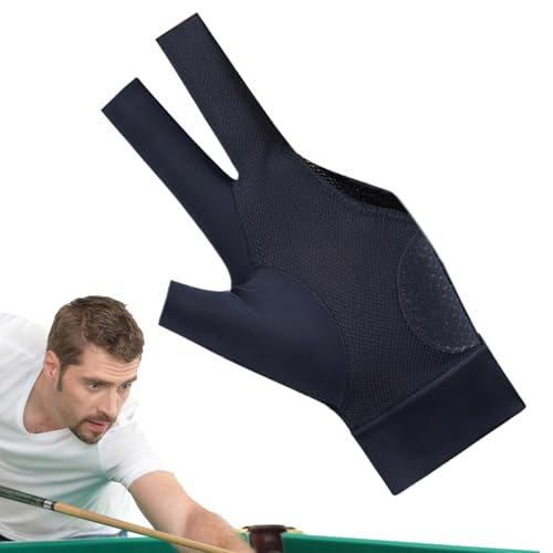 Pool-Handschuh für Herren, Billard-Handschuh | Poolhandschuhe Billard Linke Hand | Sporthandschuh Billardhandschuh, DREI-Finger-Pool-Queue-Handschuhe, atmungsaktiv, elastisch, für Männer und Frauen von Generisch