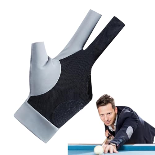 Poolhandschuh linke Hand, Billard-Poolhandschuh, linke Hand, Billardhandschuh, 3-Finger-Poolhandschuh, elastischer Poolhandschuh, atmungsaktiver Poolhandschuh, Billard-Queue-Handschuh, linke Hand, von Generisch