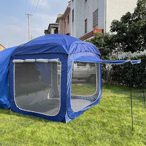 Pop-Up-Auto-Heckzelt für Camping, Auto, Heckklappe, Sonnensegel, tragbares SUV-Kofferraum, Auto-Zelte, Familien-Campingzelt mit 3-seitigem atmungsaktivem Bildschirm für Fahren, Camping von Generisch