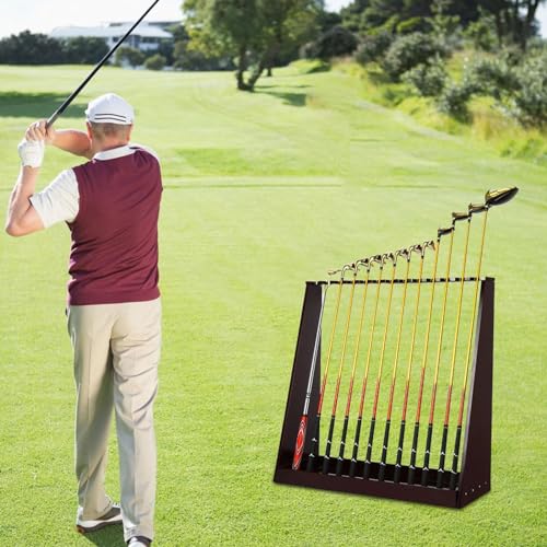 Premium Golf-Putterständer aus Holz, für den Innenbereich, Golfplatz, Platz für 13 Golf-Putter, Golf-Putter-Präsentationsständer für Golf-Enthusiasten von Generisch