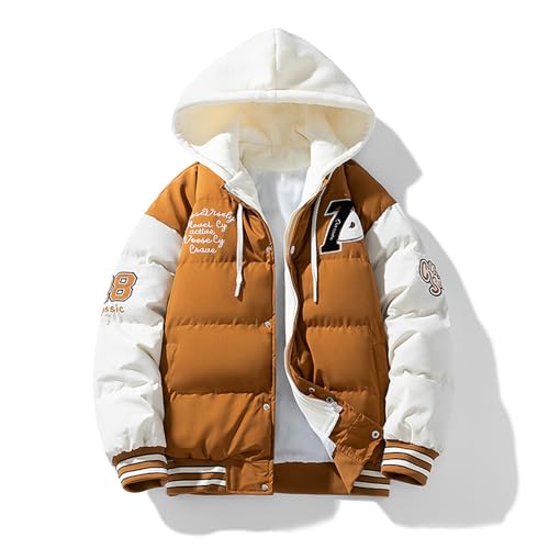 Prime Angebote Heute,Daunenjacke Herren,Puffer Jacke Winterjacke Herbstjacke Herren Jacket Für Übergangsjacke Winterjacken Dicke Daunenjacke Herrenjacke Winter Men Anorak Coffee,XL von Generisch