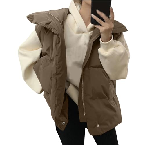 Prime The Day 2024 Angebote Damen, Weste, Steppweste Damen Damen-Westen Winterjacke Lang Daunenweste Herbstjacke Jacke Herbst Übergangsjacke Steppmantel Mantel Winter Softshell Weste Leicht Lange Mode von Generisch