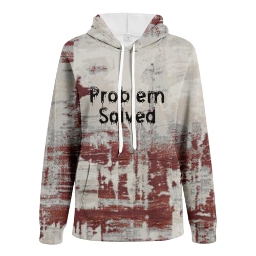 Problem Gelöst Sweatjacke Hoodie Damen Halloween Kostüm Damen Hoodie mit Kapuze Sweatjacke Jacke Kapuzenpullover für Swetschert Fleecejacke Lang College Sport Fitness Große Größen Jacken von Generisch