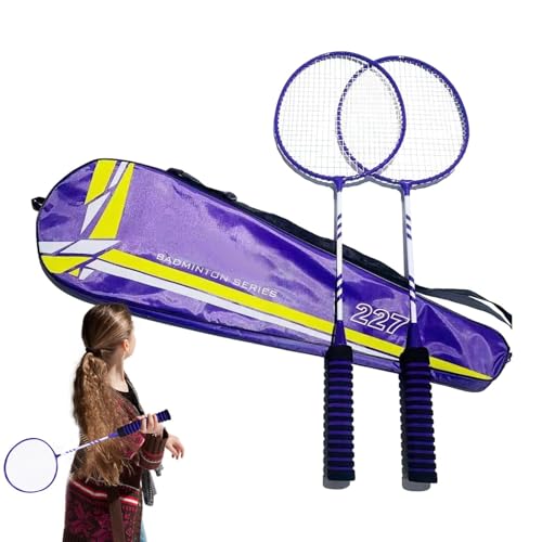 Professioneller Badmintonschläger | Leichtes Badmintonschläger-Ersatzset für 2 Spieler,Leichte, rutschfeste, robuste Badminton-Hinterhofspiele für Outdoor, Garten, Strand, Familienspaßspiel von Generisch