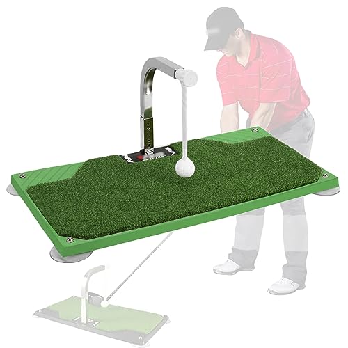 Professioneller Golfschwungtrainer & Putting-Matte – 5 Höhenverstellungen, 360° drehbarer Ballsimulator – Indoor/Outdoor Golf-Trainingsgerät von Generisch