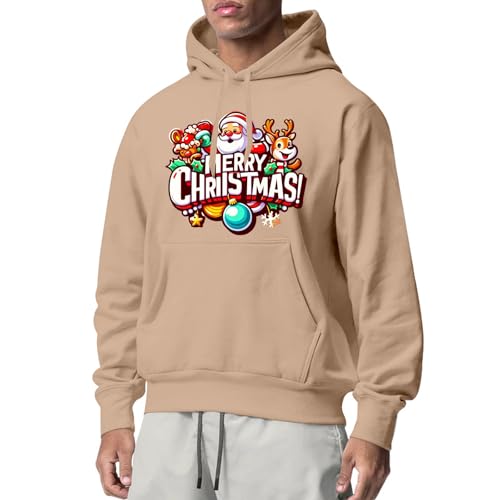 Pulli, Weihnachts Hoodie Männlich Hässlich Oversized Weihnachten Herren - Weihnachtspullis Mode Sweatshirts Winter Hoodies Lose Funky Weihnachtspulli Casual Unisex Christmas Kapuzenpullover Sweatshirt von Generisch