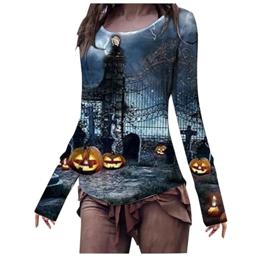 Pulli Damen, Cute Geist, Sweatshirt Pullover Damen Halloween Kostüm Oberteile Fashion Damen Pullover Oversize Sweater Teenager Elegant Herbste Longsleeve Sport Sweatshirt Damenpullover Mädchen von Generisch