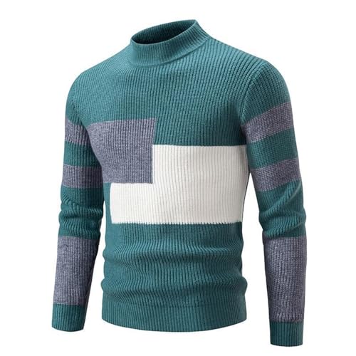 Pulli Herren, Sweater Herren Herbst Winter Pullover - Fleecepullover Warm Winterpullover Langarm Strickpullover Oversize Langarmshirt Strickpulli Stehkragen Knopf Half Rollkragen Warmer Mit Tasche von Generisch