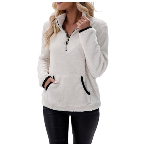 Pullover Damen Elegant, Damen Pullover Dicke Elegant Sweatshirts Fleecepullover Warm Winterpullover Sweater Pullover Ohne Kapuze Winter Oberteile Bluse Tops Streetwear von Generisch