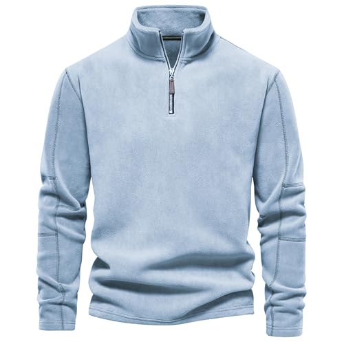 Pullover Herren Fleece Fleecepullover Half Zip Fleece Pullover Microfleece Outdoor Sweatshirt Strickjacke Warmes Microfleece Sweatshirt Half Zip Fleecepullover Für Herbst Und Winter von Generisch