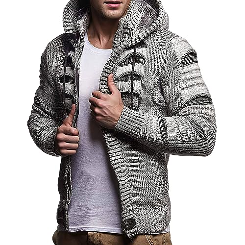 Pullover Herren Winter, Pullover Herren Merino Pulli - Warm Strickpulli Norweger Sweatshirt Langarm Fleecepullover Winter Strickpullover Winterpullover Rundhals Gestreifter Kontrast Feinstrick Männer von Generisch