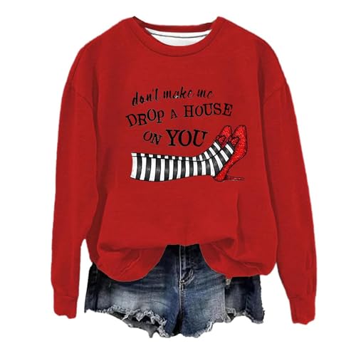 Pullover Teenager Mädchen, Sweatshirt Damen Rundhals Pullover - Tops Casual Print Pulli Aufdruck Sweater Große Größen Langarmshirt Oversized Bequem Teenager Mädchen Hoodie Sportbekleidung von Generisch