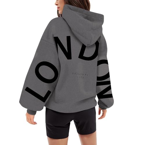 Pullover Teenager mädchen, Sweatshirt Damen Y2k Hoodie - Damenpullover Oversize Pullover Oberteil Übergangsjacke Harajuku Kapuzenshirt Lang Backprint Blakely Aufdruck Casual Winter Mit Kapuze Langarm von Generisch