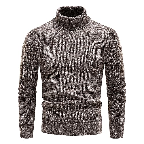 Pullover & Strickjacken für Herren, Sweater Herren Winter Warm Pulli - Fleece Langarmshirt Casual Y2k Pullover Strick Fleecepullover Stehkragen Strickpullover Knopf Half Rollkragen Langarm Warmer Mit von Generisch