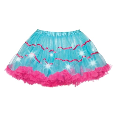 Regenbogen Tüllrock,Tütü Damen Kurz Fasching Tutu - Regenbogen Rock Tüll 50Ertutu Unterrock Layered Mädchen Tanzen Mini Blase Ballett Kleid Mit Verstellbaren Band Krawatte von Generisch