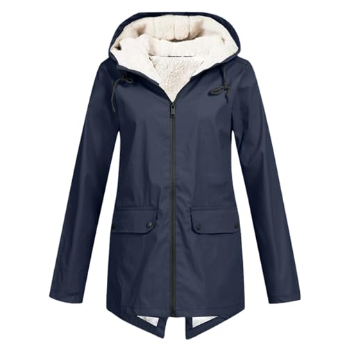 Regenjacke Damen Schwarz, Regenjacke Damen Wasserdicht Atmungsaktiv Bunte Jacken Leicht Einfarbig Übergangsjacke Windbreaker Frühling Lang Regenmantel Damenjacke Dünne Windjacke Regenparka von Generisch