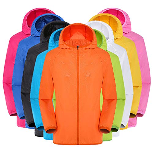 Regenjacke Herren Wasserdicht Sonnenschutz Packbare Ultraleichte Windjacke Fahrrad Regenmantel mit Kapuze Einfarbig Outdoorjacke Atmungsaktiv Dünne Ölzeug Sommerjacke regenponcho für Herren Schwarz S von Generisch