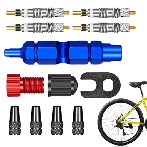 Reifenventil-Reparaturwerkzeug-Set, Kombinationsventilkern-Installationswerkzeug – Aluminiumlegierung, Fahrrad-Reparatur-Set für Elektro-, Berg-, Straßen-, Klapp- und Cruiser-S von Generisch