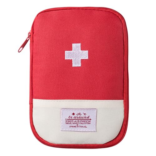 Reise-Mini-Tasche, tragbare Mini-Kit-Aufbewahrungstasche, leere Medikamententasche, Multifunktions-Handgepäcktasche für Outdoor-Aktivitäten, Notfall zu Hause, rot, L von Generisch