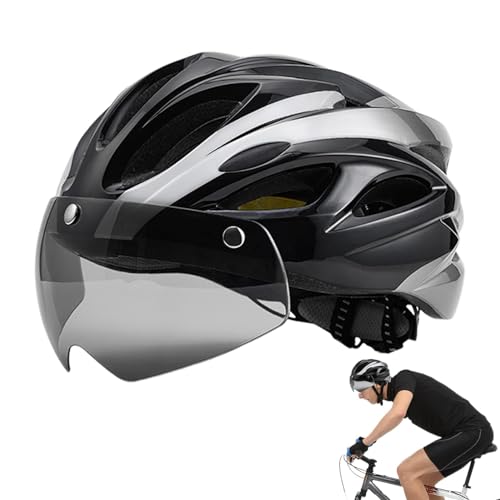 Reithelme,Mountainbike-Helme - Fahrradhelme mit Rücklicht-Magnetbrille - Fahrradhelme, verstellbare Fahrradhelme, atmungsaktive Fahrradhelme für Erwachsene, Rennrad, Mountainbike von Generisch