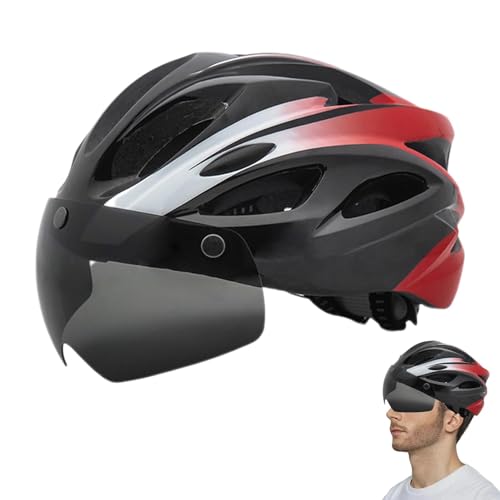 Reithelme,Mountainbike-Helme - Fahrradhelme mit Rücklicht-Magnetbrille | Fahrradhelme, verstellbare Fahrradhelme, atmungsaktive Fahrradhelme für Erwachsene, Rennrad, Mountainbike von Generisch