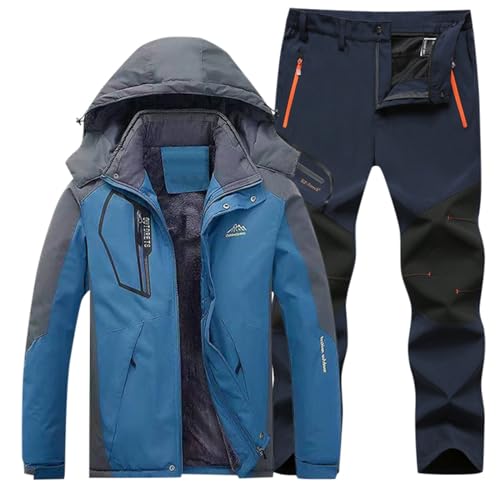 Retourenkauf, Skianzug Herren 2 Teilig Set Winter Schneeanzug Wasserdicht Snowboard Set Snowboardjacke Warm Thermoanzug Ski Anzug Thermo Overall Skibekleidung Langlaufski Set von Generisch