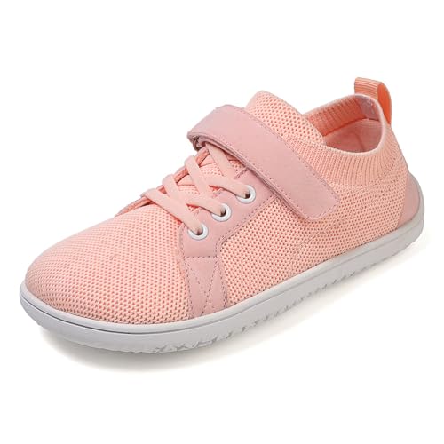 Retourenware B Ware Rückläufer, Barfußschuhe Kinder Jungen Mädchen Breite Barfussschuhe Mit Klettverschluss Laufschuhe Atmungsaktiv rutschfest Leicht Minimal Sneaker Traillaufschuhe Walking Schuhe von Generisch