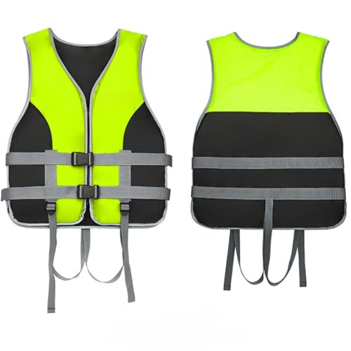 Rettungsweste Schwimmweste für Erwachsene Kinder20-120 kg Atmungsaktiv Neopren Auftriebsweste UnisexVerstellbare Schwimm Auftriebsweste für Stand Up PaddleWassersport (Fluoreszierendes Grün, M) von Generisch