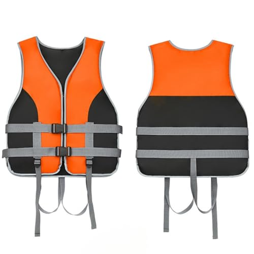 Rettungsweste Schwimmweste für Erwachsene Kinder20-120 kg Atmungsaktiv Neopren Auftriebsweste UnisexVerstellbare Schwimm Auftriebsweste für Stand Up PaddleWassersport (orange Farbe, 2XL) von Generisch