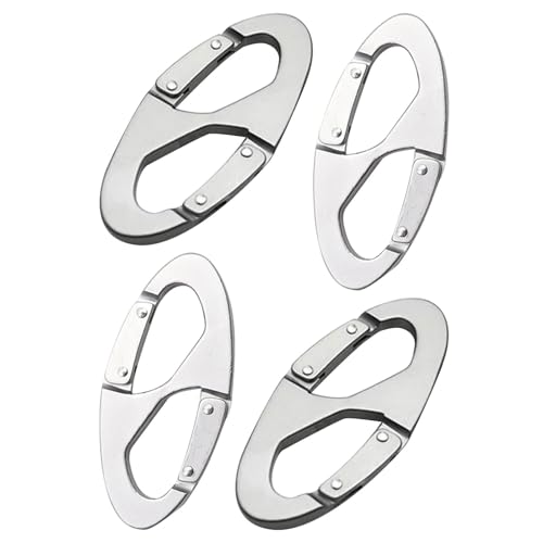 Robuste Karabinerhaken, Karabiner aus Aluminiumlegierung - 4 Stück Doppelclip-Haken Diebstahlsichere Reißverschluss-Clips | Hochbelastbare Schlüsselanhänger-Ringschlaufe-Schlüsselanhänger-Karabiner zu von Generisch