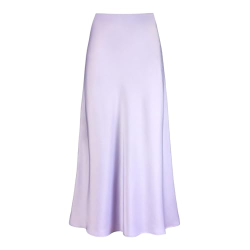 Generisch Damen Satin Midi Rock Lila M Generisch Damen Satin Midi Rock Lila M von Generisch