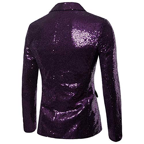 Sakko Herren, Sakko Herren Glitzer Blazer - Festival Outfit Freizeit Anzug Sportlich Pailettenjacke Party Jacke Herrenmode Jacket Geschenk Outerwear Reverskragen Smokingjacke Club Karneval Kostüm von Generisch